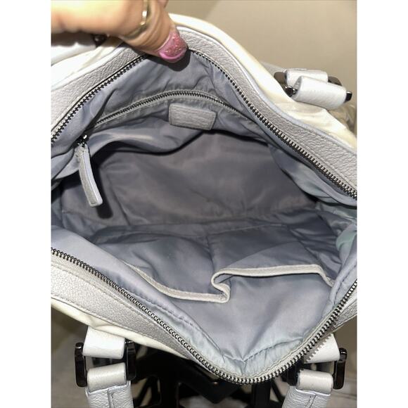 Authentic Burberry Nova Check Cream Nylon Silver Leather Handbag ShoulderSatchel - Picture 15 of 16